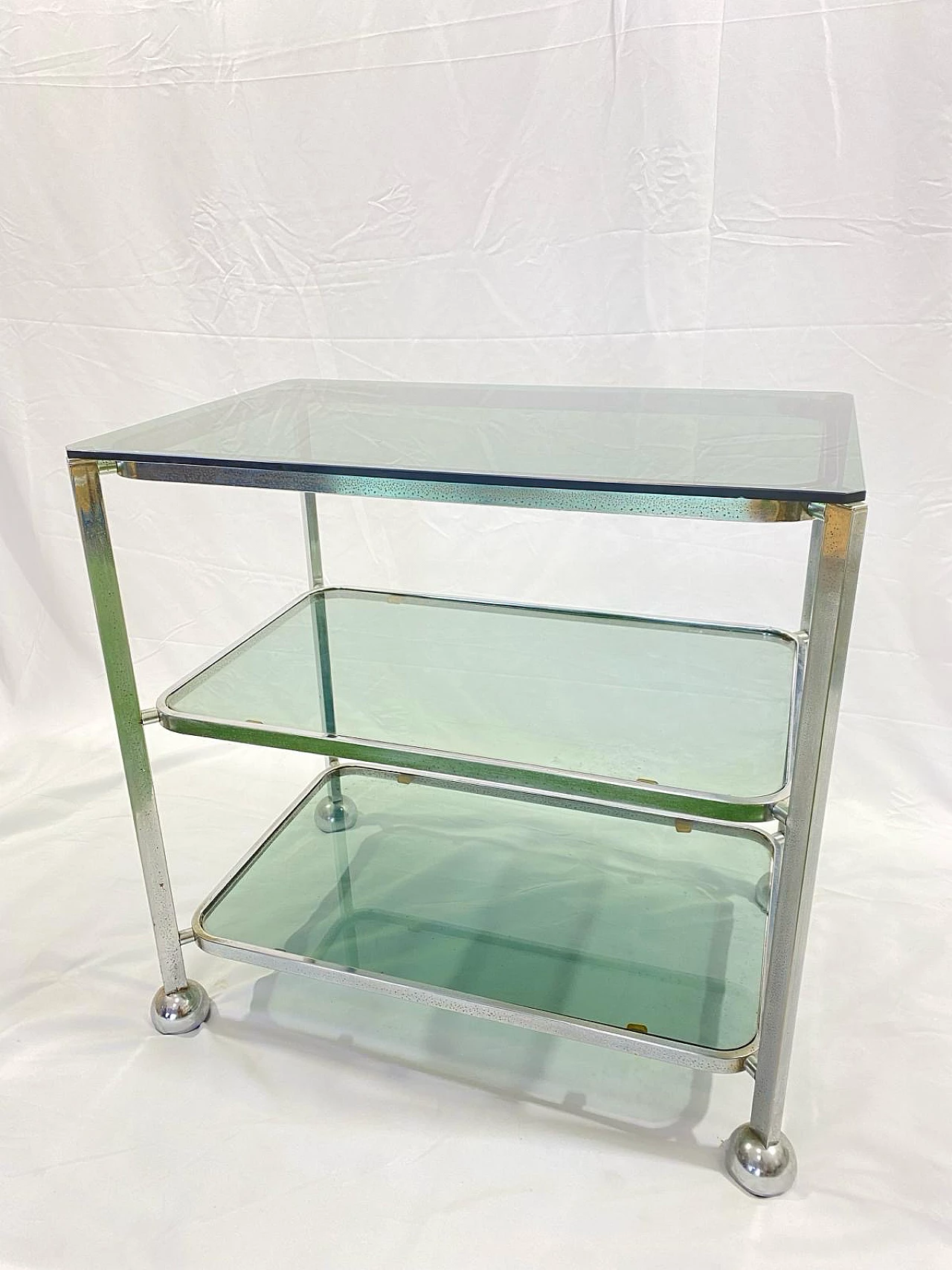 Metal and glass cart by Allegri Parma, 1970s 1