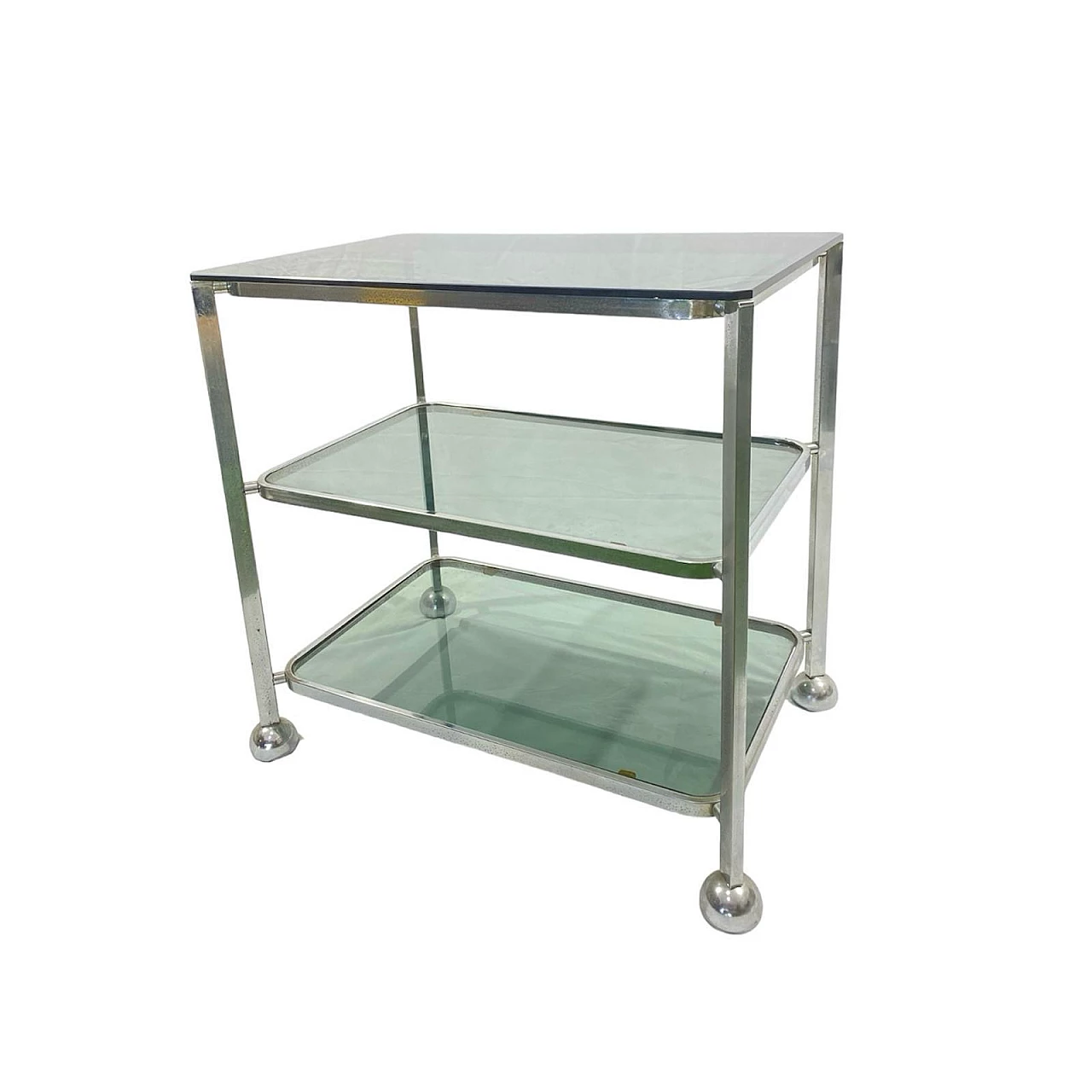 Metal and glass cart by Allegri Parma, 1970s 4