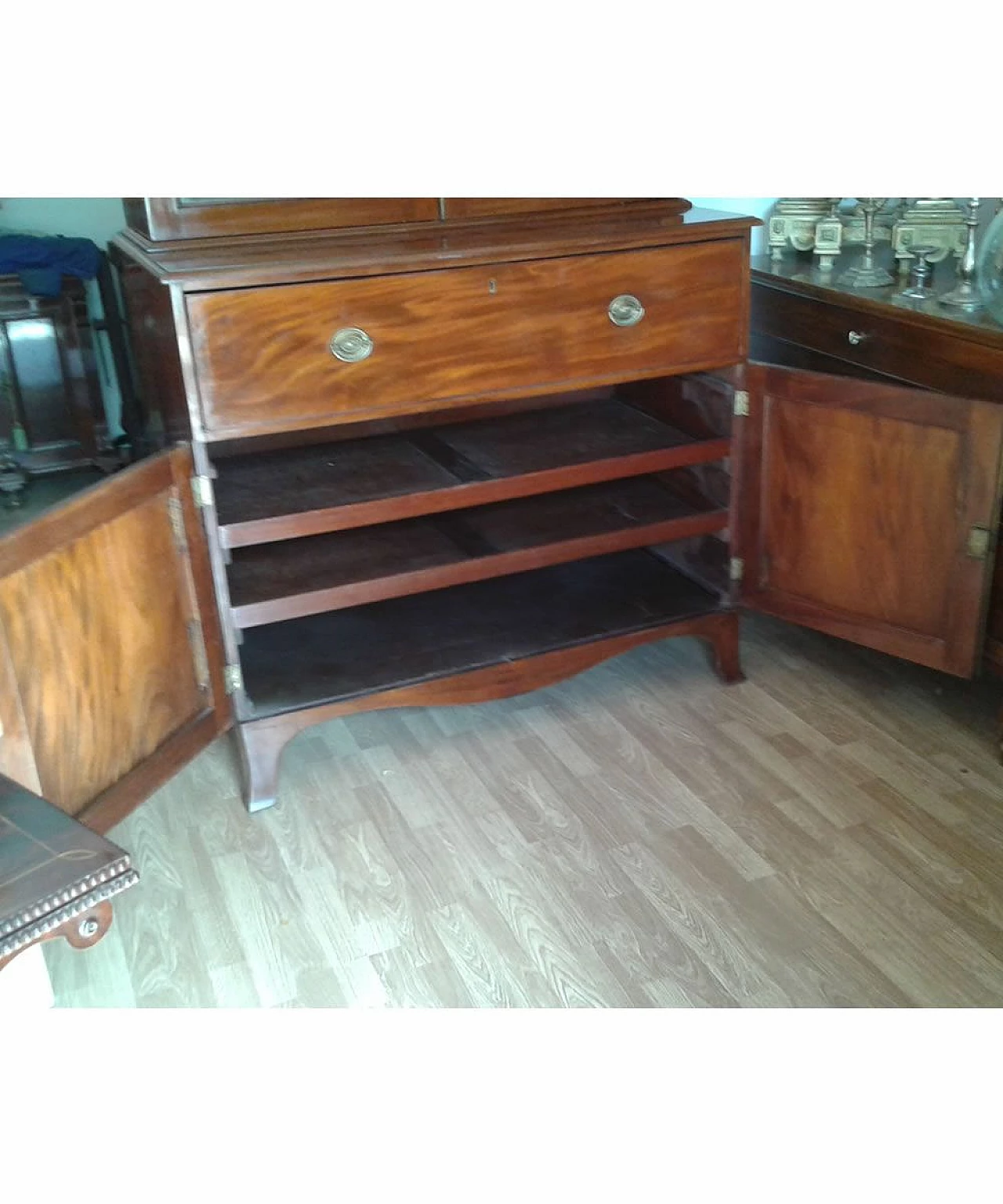 Mahogany bookcase with two glass doors, early 19th century 6