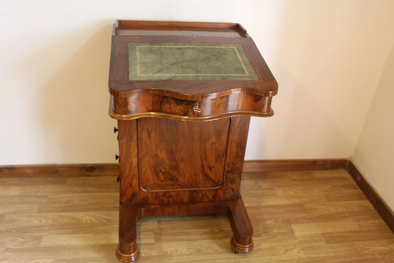 Davenport Victorian walnut writing desk, 19th century 1