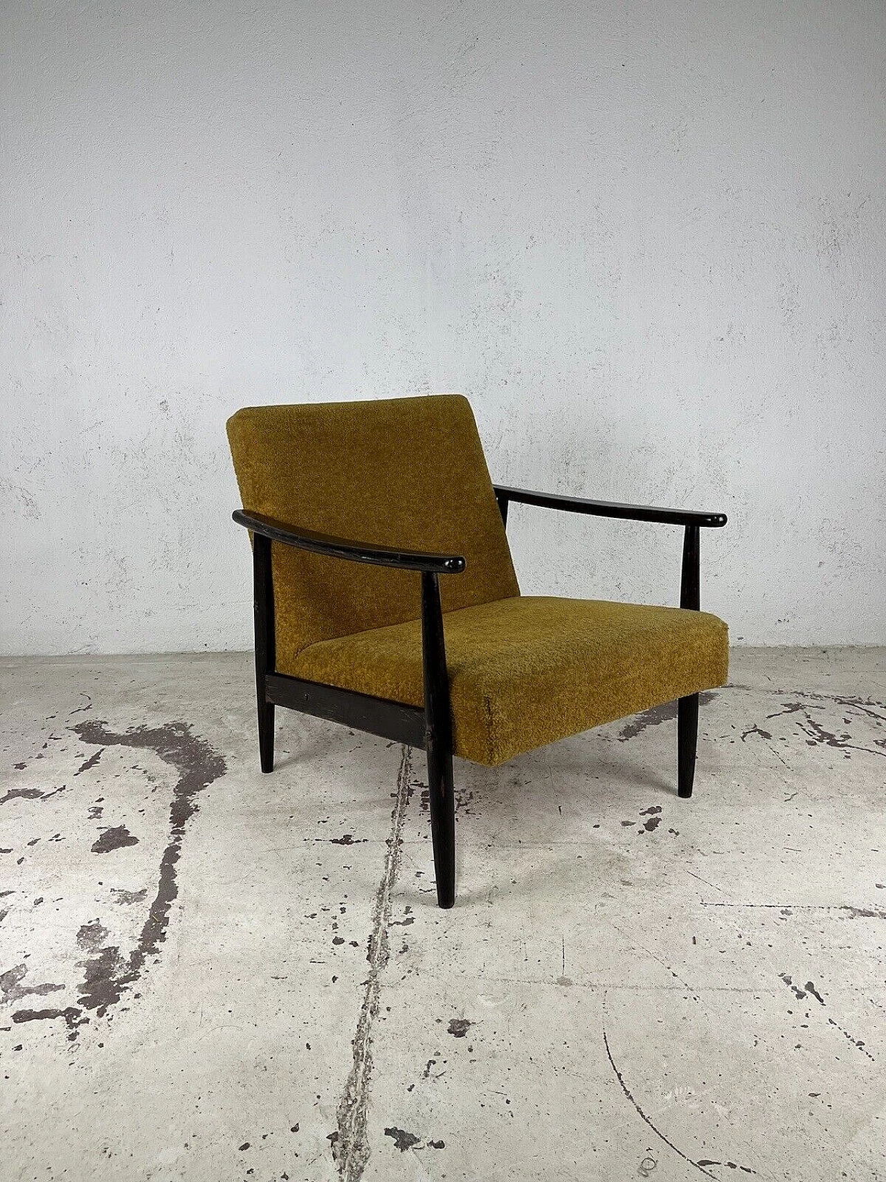 Swedish armchair in wood and fabric, 1960s 1