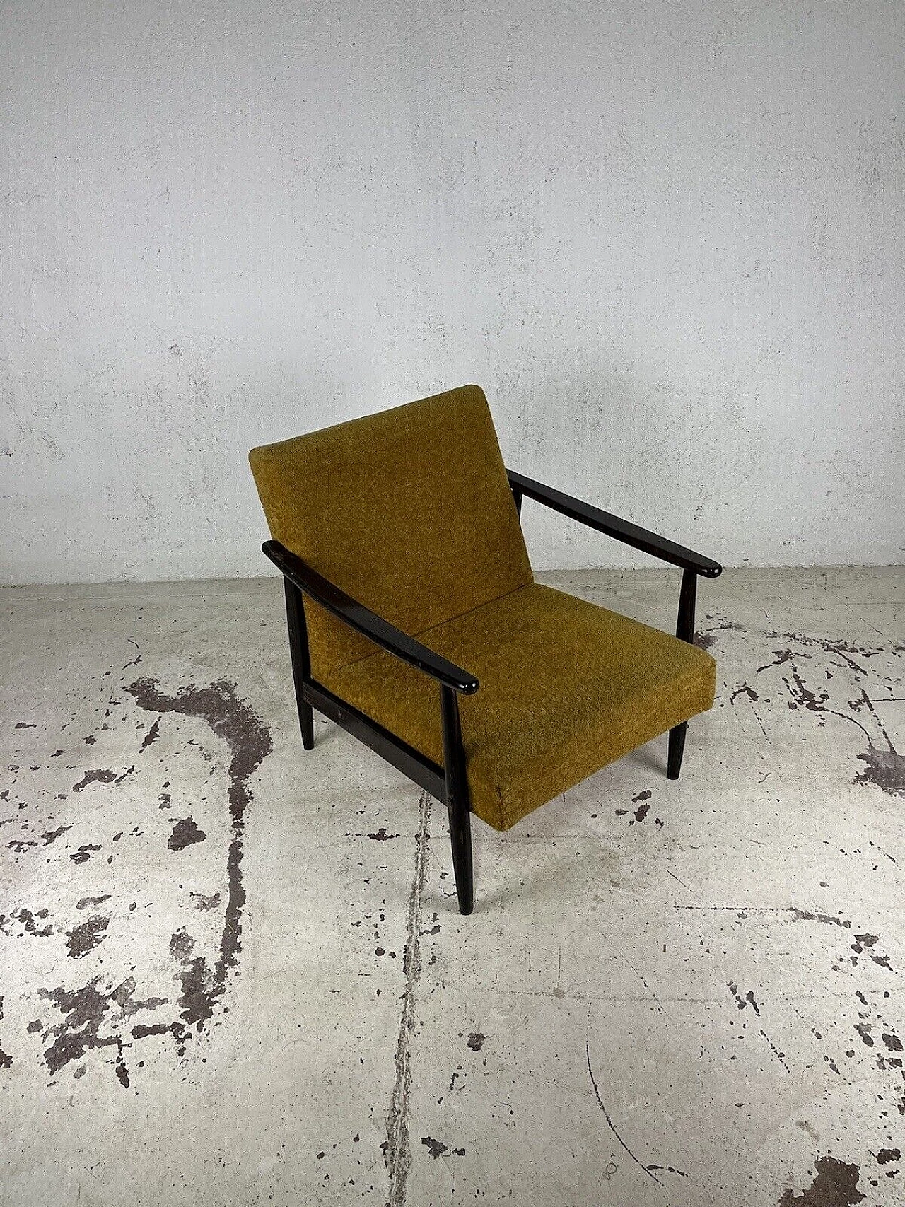 Swedish armchair in wood and fabric, 1960s 2