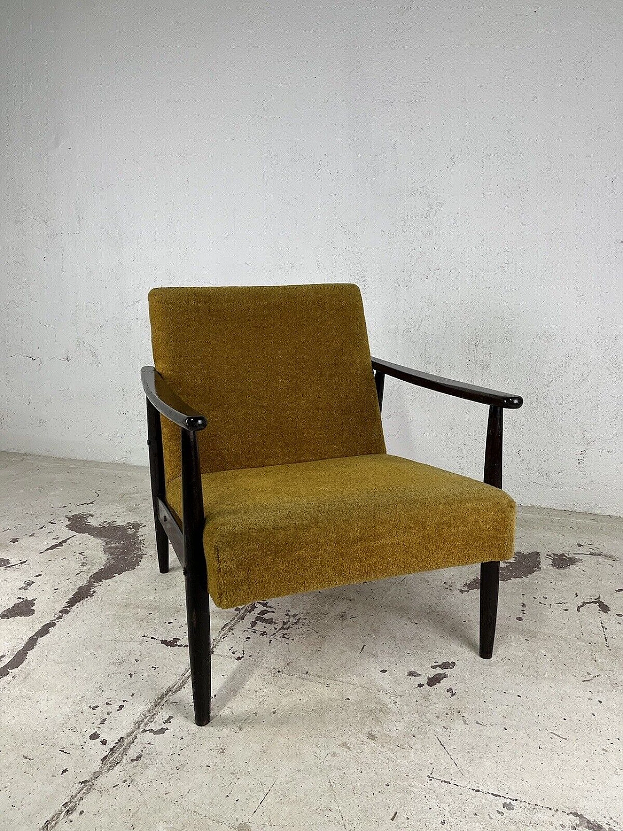 Swedish armchair in wood and fabric, 1960s 4