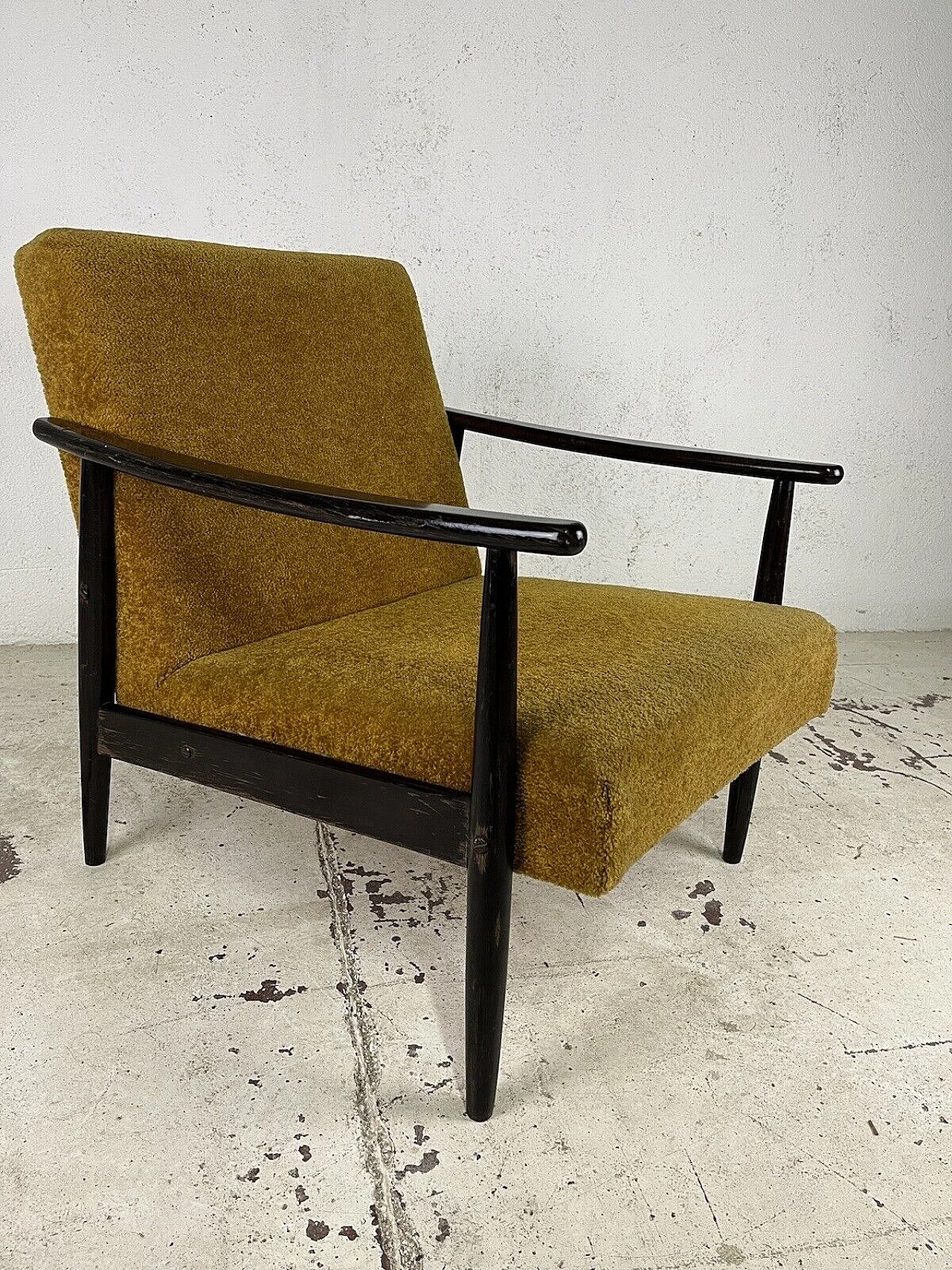 Swedish armchair in wood and fabric, 1960s 6