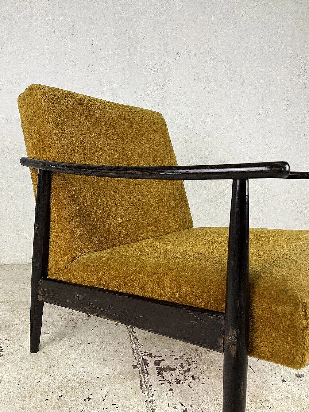 Swedish armchair in wood and fabric, 1960s 7