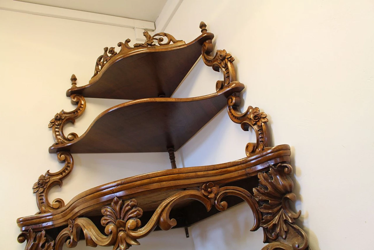 Louis Philippe carved walnut corner piece, 19th century 3