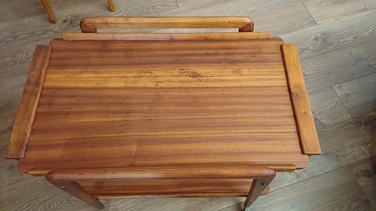 Teak food cart with wheels, 1960s 3