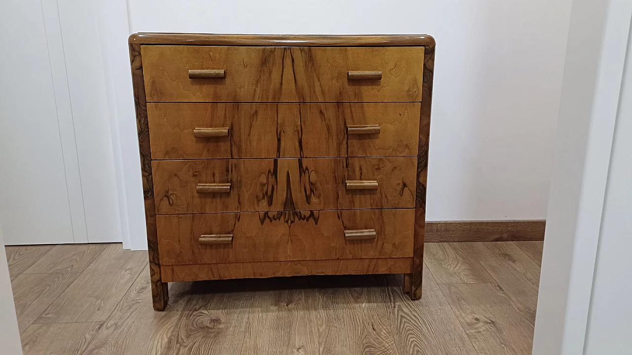 Art Deco walnut dresser, 1940s 1