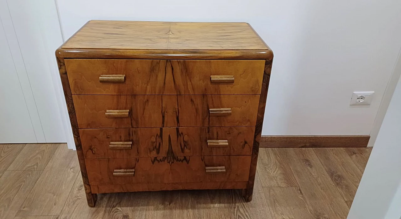 Art Deco walnut dresser, 1940s 2