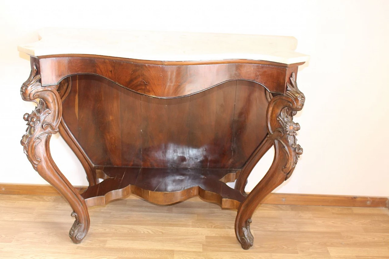 Louis Philippe carved mahogany console table, 19th century 2