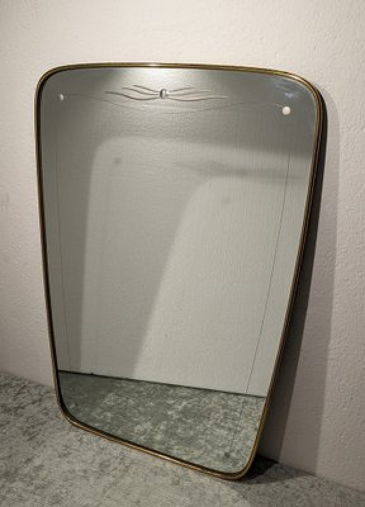 Mirror with brass frame, 1950s 4