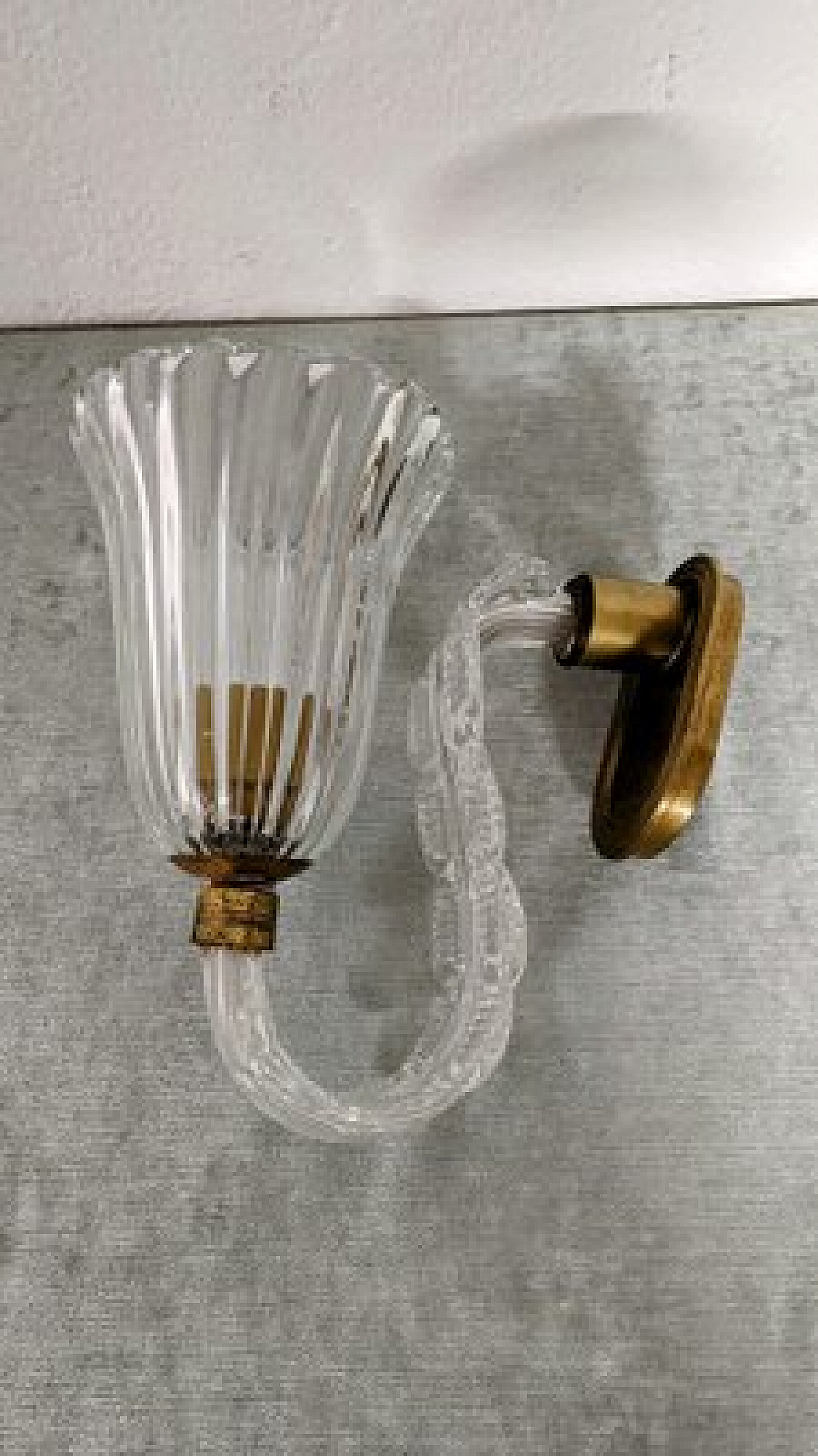 Glass wall lamp attributed to Barovier, 1940s 2