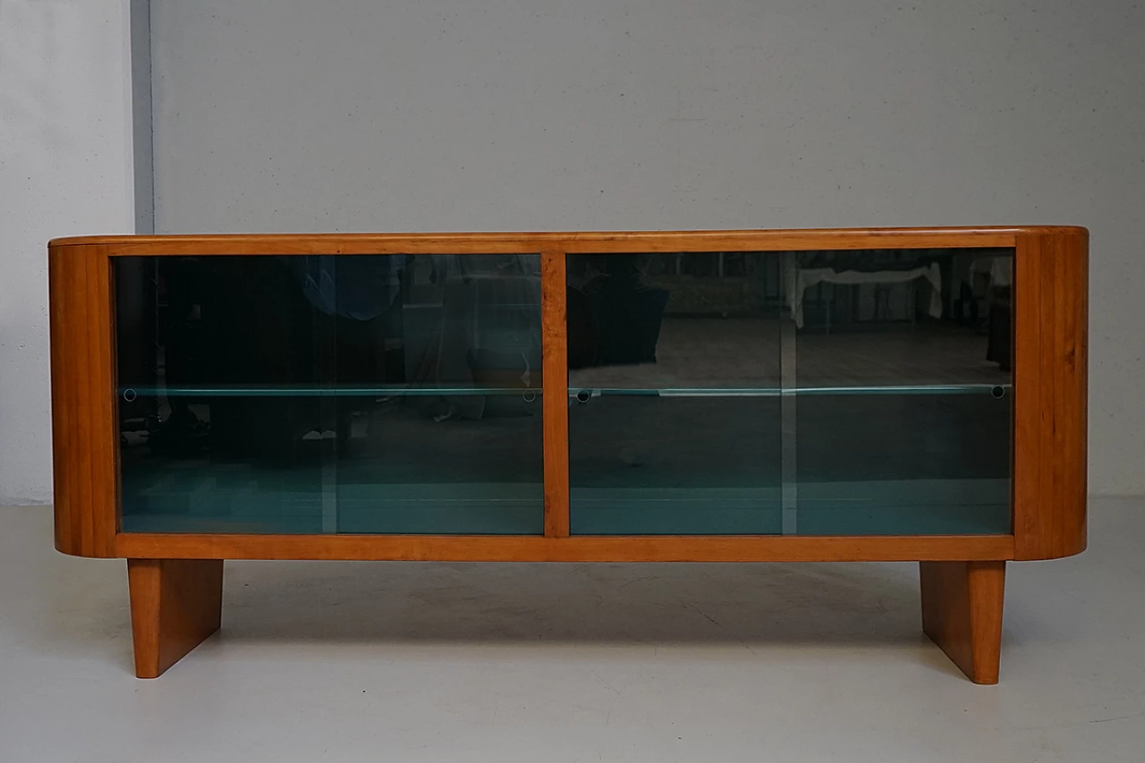 Art Deco sideboard in wood and glass, 1940s 2