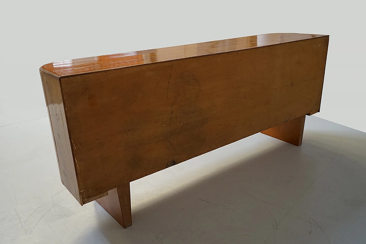 Art Deco sideboard in wood and glass, 1940s 8