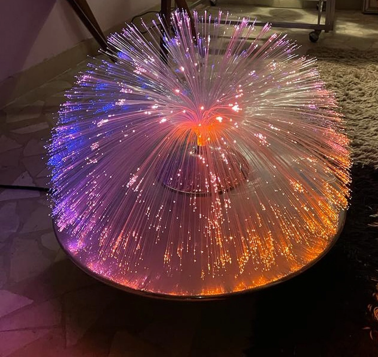 Fiber optic table lamp by Caprara, 1970s 8