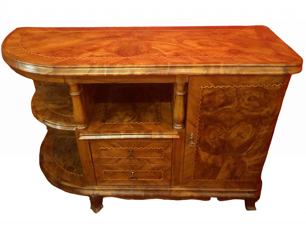 Venetian walnut-root and walnut sideboard with extractable desk 11