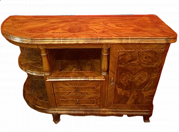 Venetian walnut-root and walnut sideboard with extractable desk