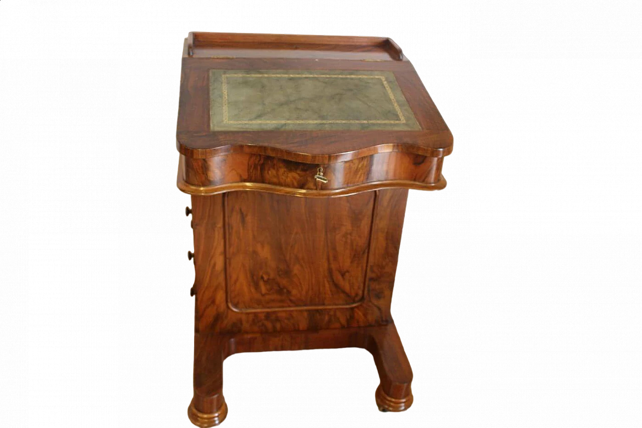 Davenport Victorian walnut writing desk, 19th century 5