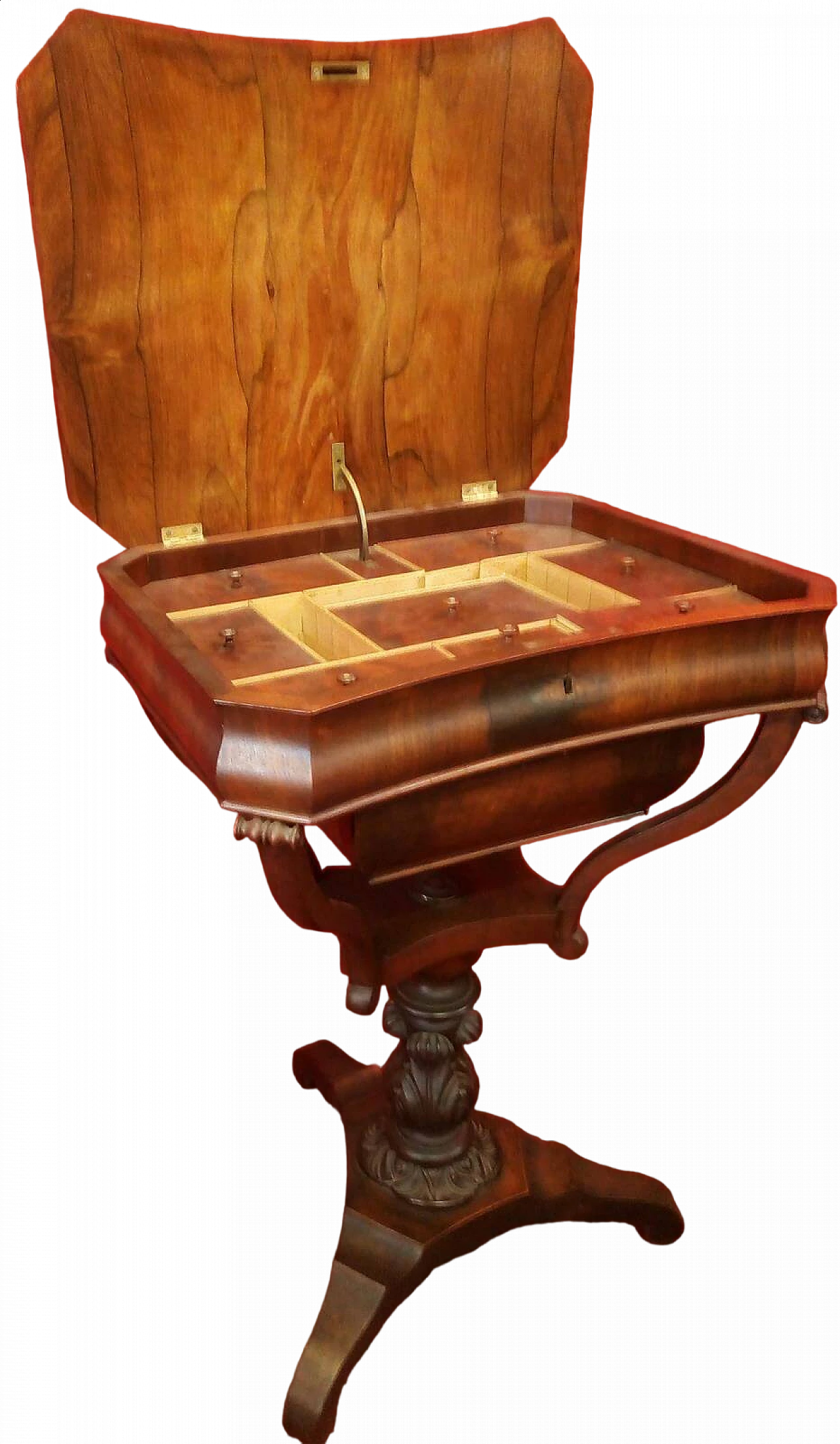 Mahogany and rosewood sewing side table, mid-19th century 10