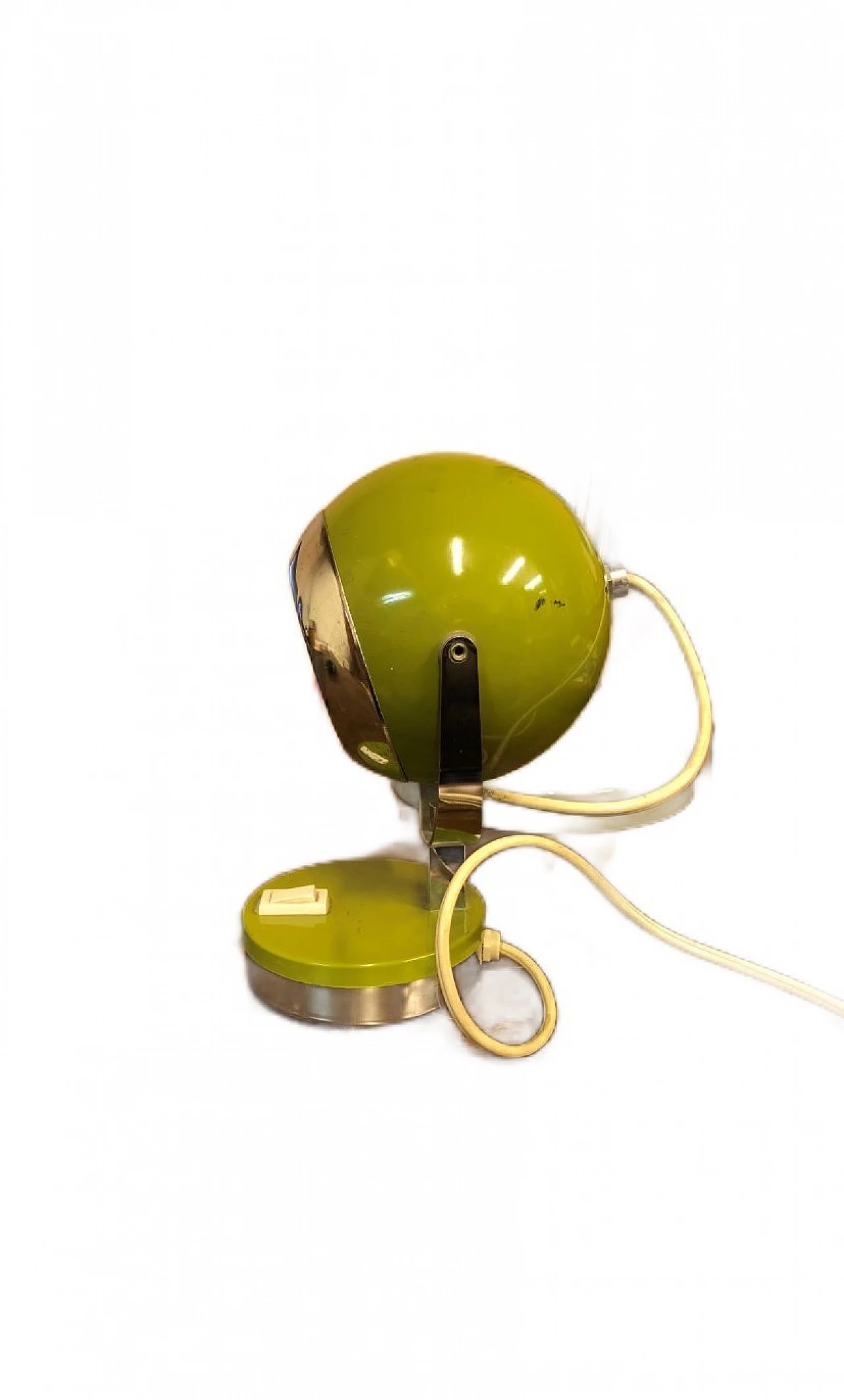 Table lamp in chromed metal and green laquered metal, 1940s 1