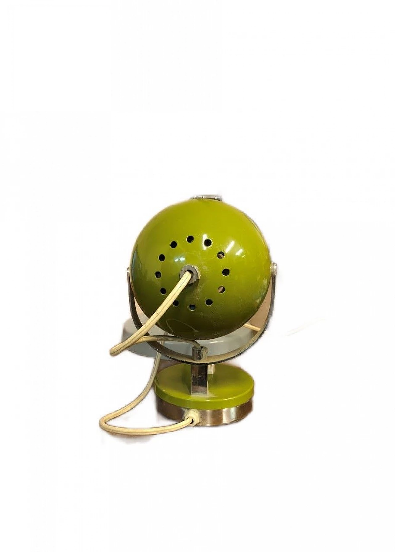 Table lamp in chromed metal and green laquered metal, 1940s 3