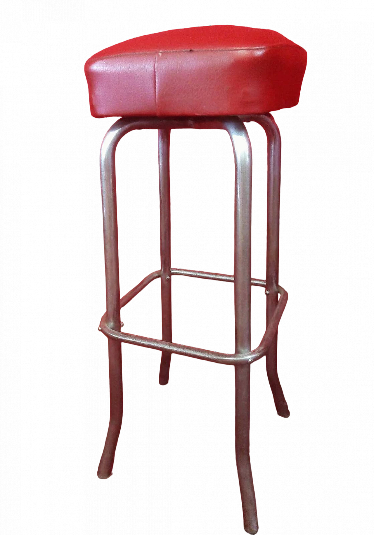 Chrome-plated metal stool, 1950s 8