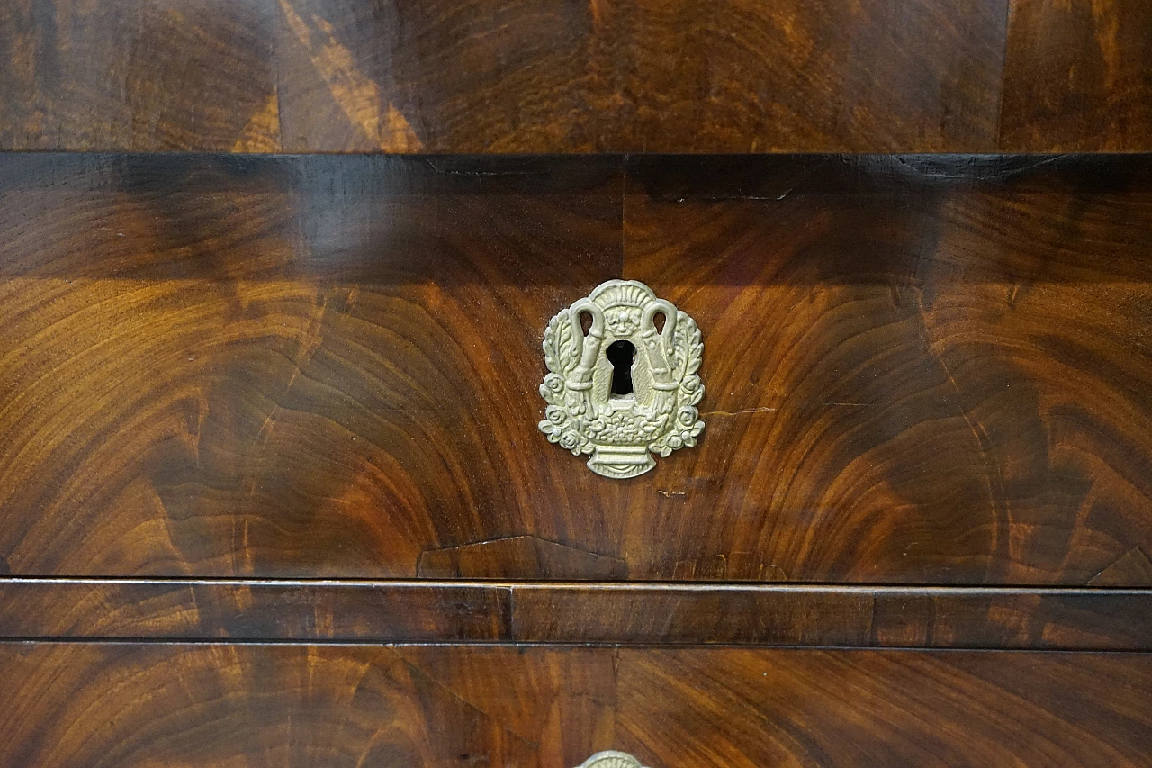 Empire chest of drawers in mahogany veneer, early 19th century 7