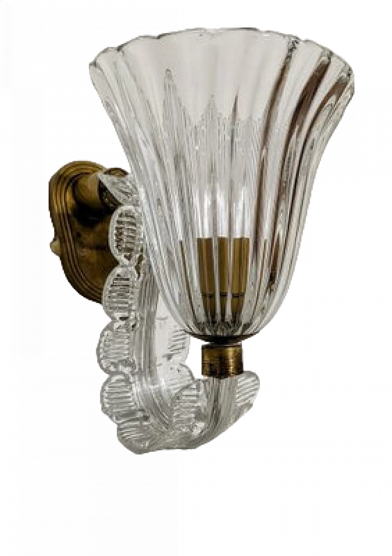 Glass wall lamp attributed to Barovier, 1940s 6