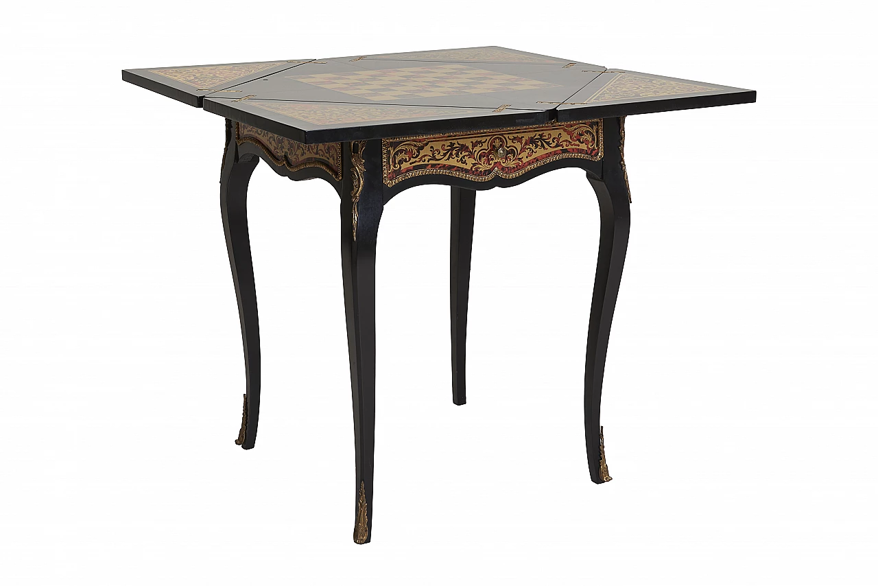 Boulle style game table, 1960s 4