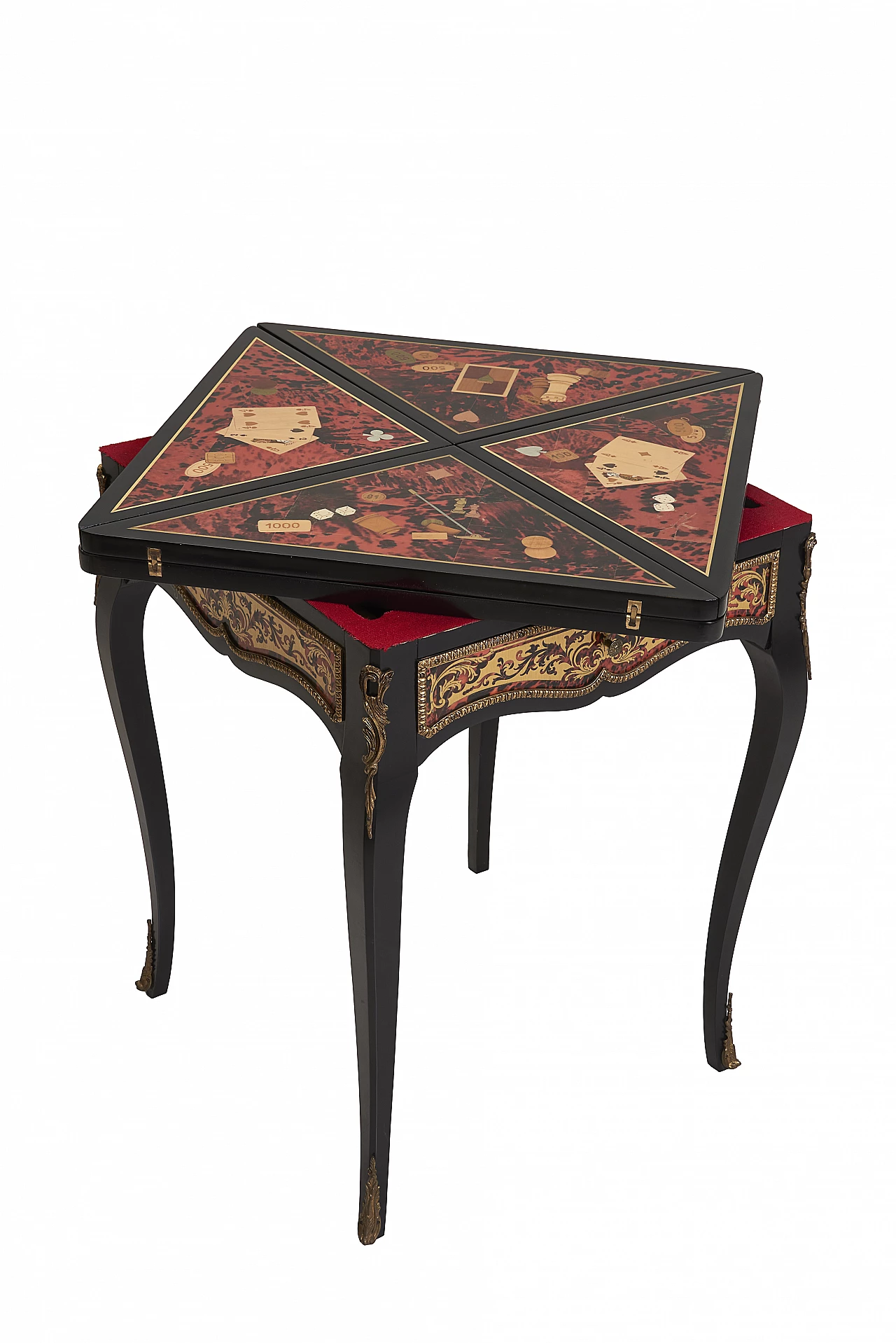 Boulle style game table, 1960s 8