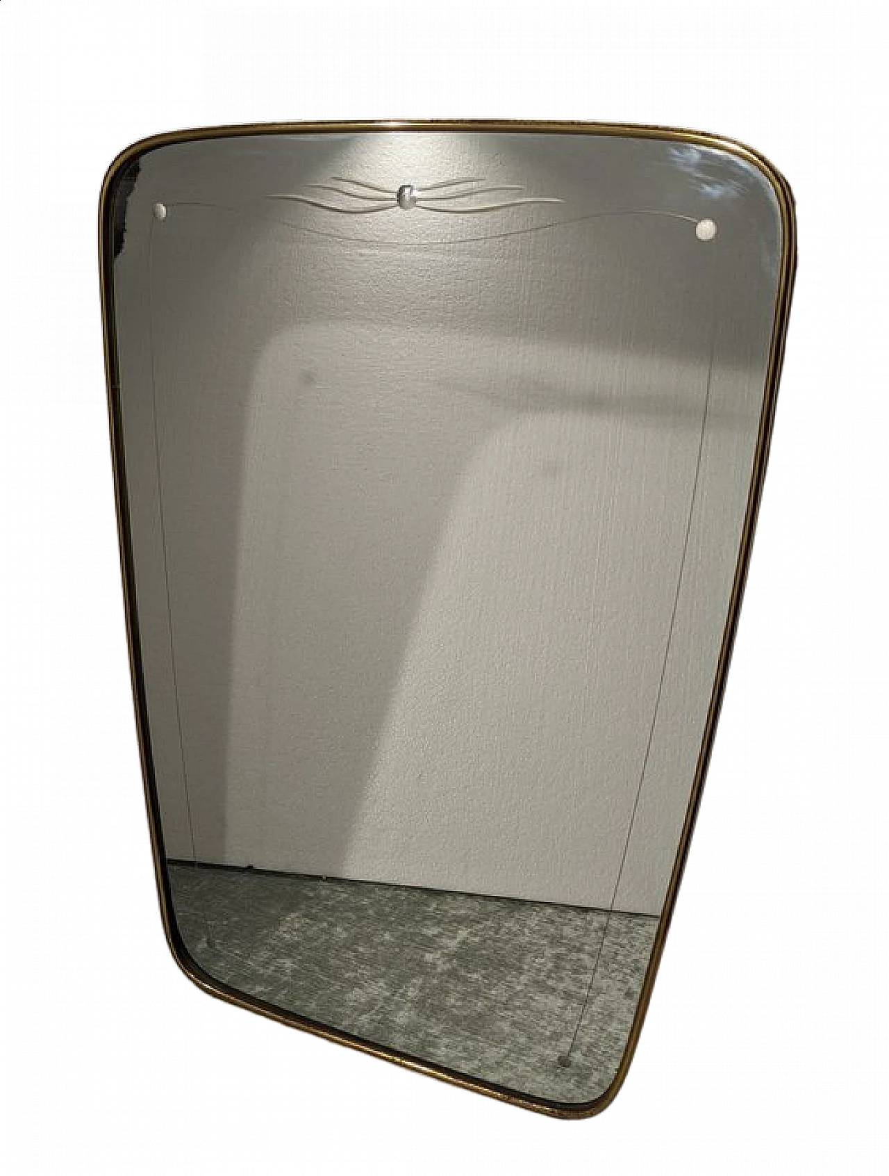Mirror with brass frame, 1950s 6