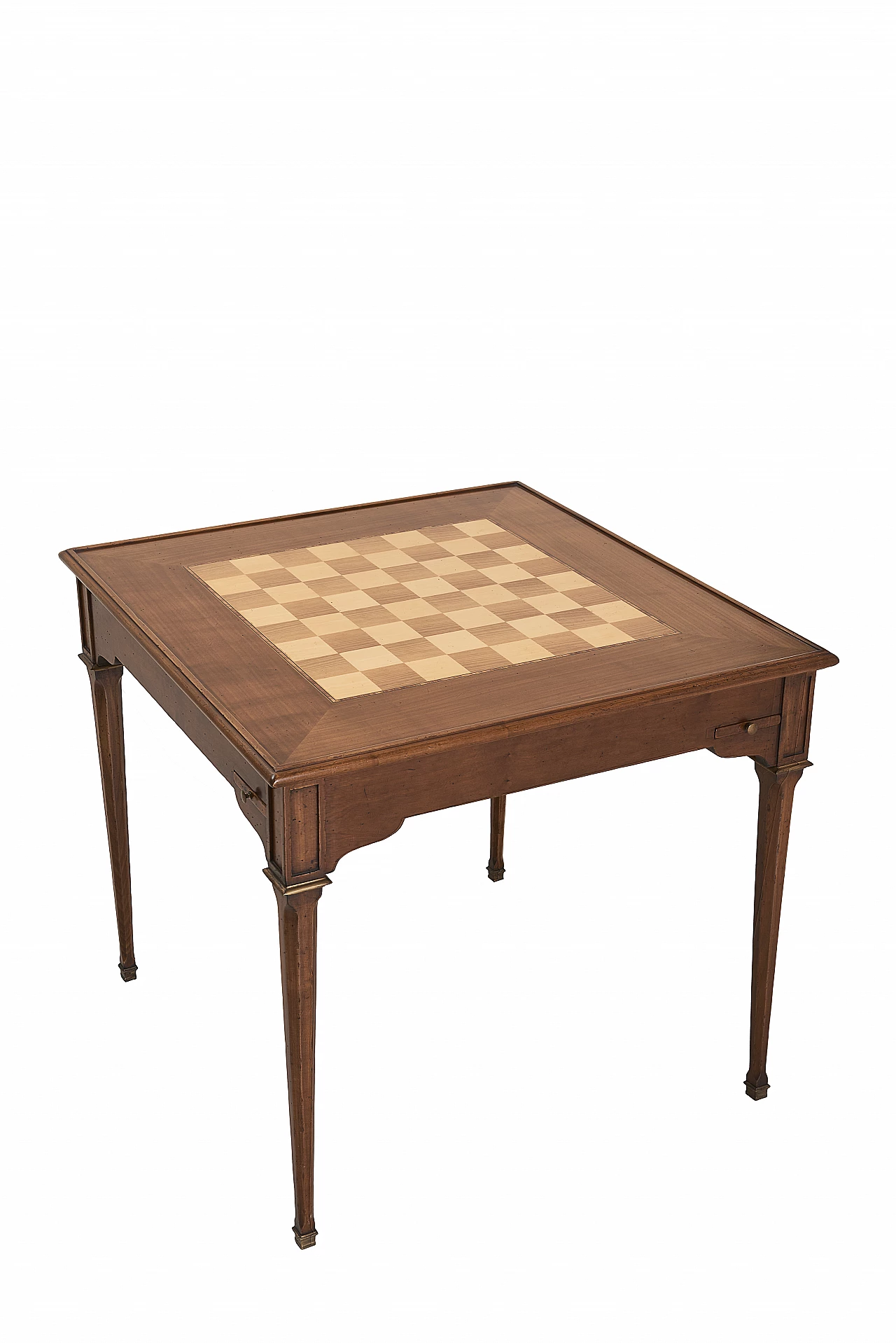 Walnut game table, 1980s 3