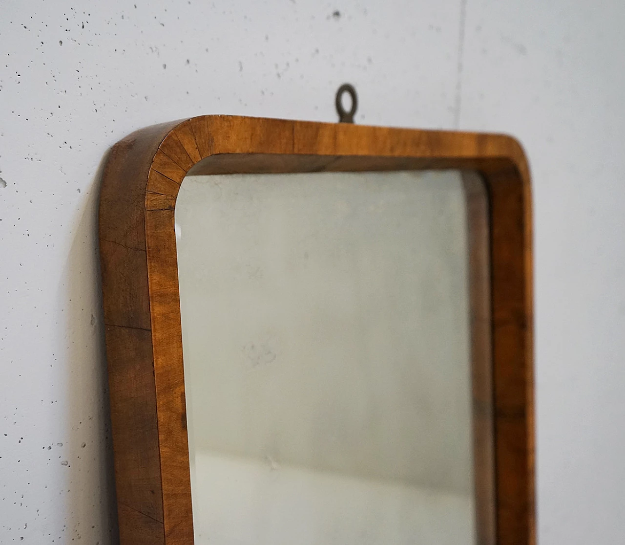 Walnut-root satchel mirror, early 20th century 3