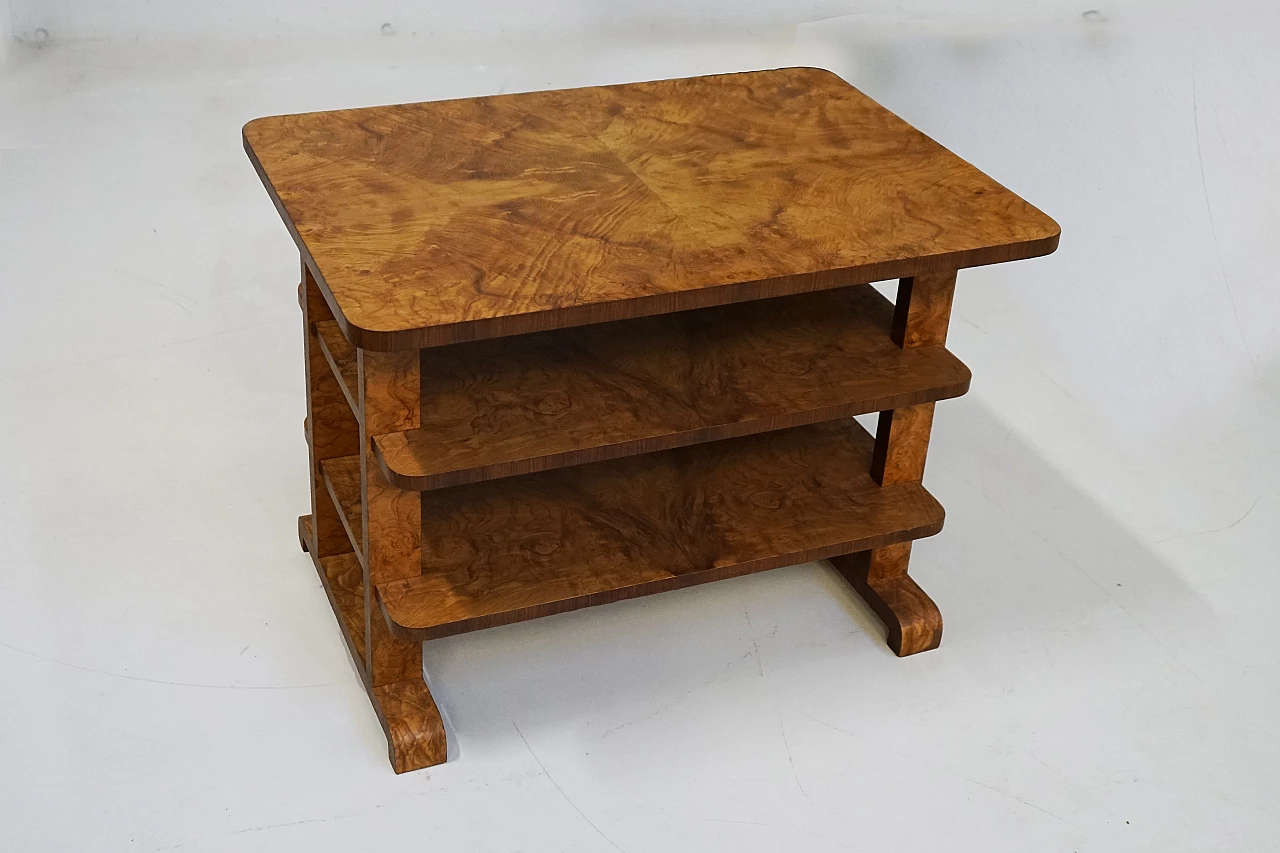 Briarwood coffee table with three shelves, 1940s 1