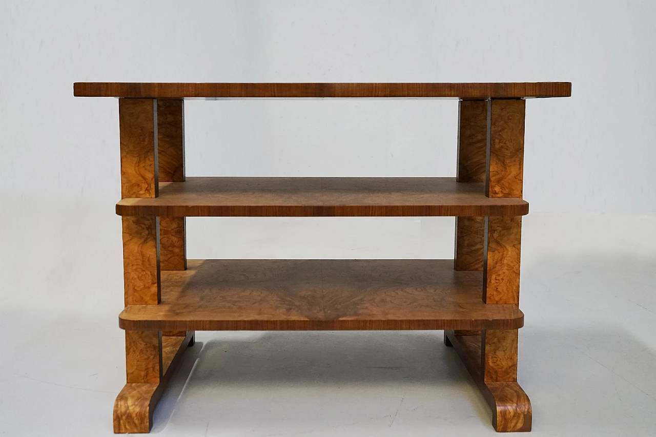 Briarwood coffee table with three shelves, 1940s 3