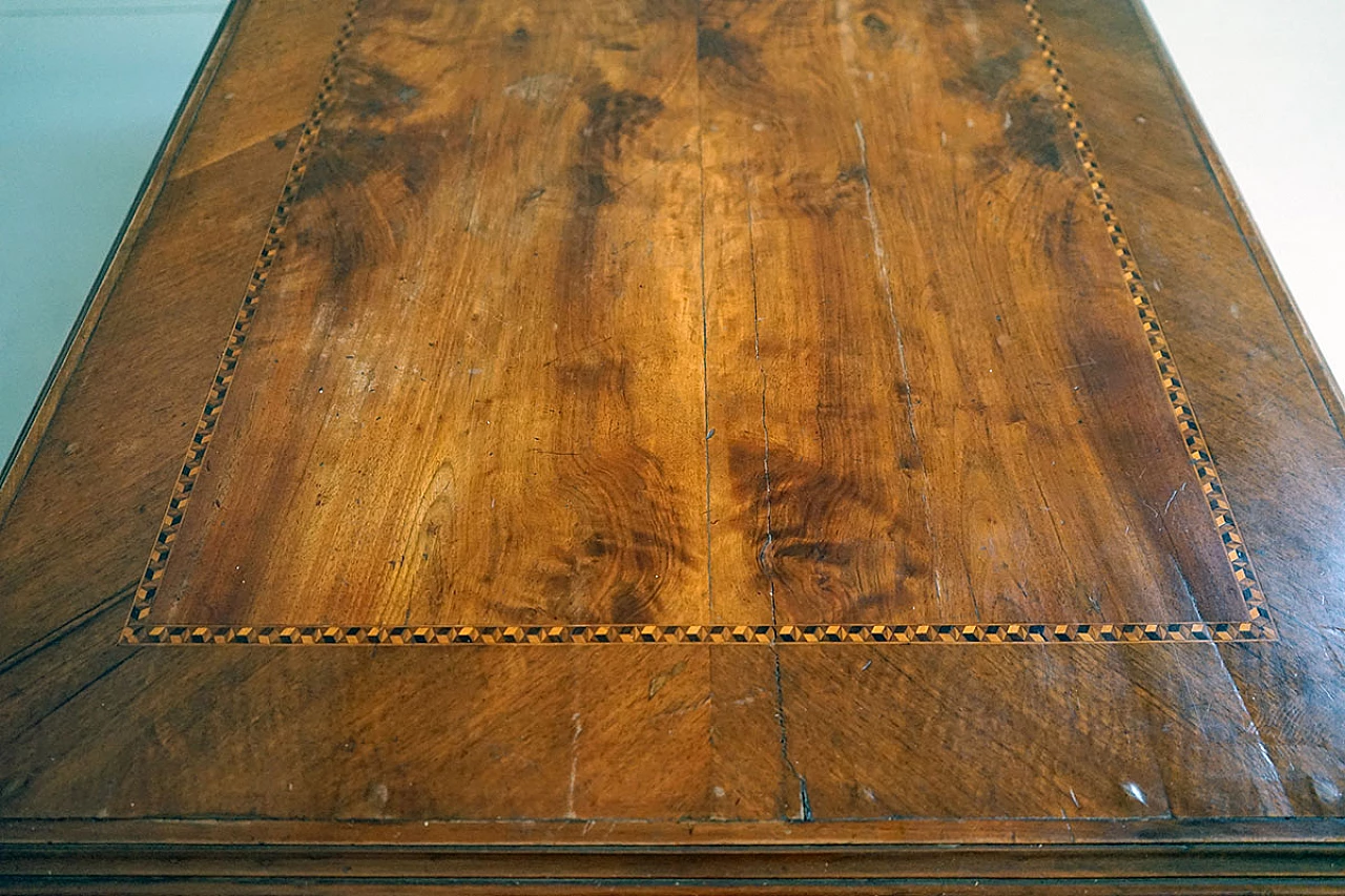 Walnut and briarwood desk with seven drawers, late 19th century 10