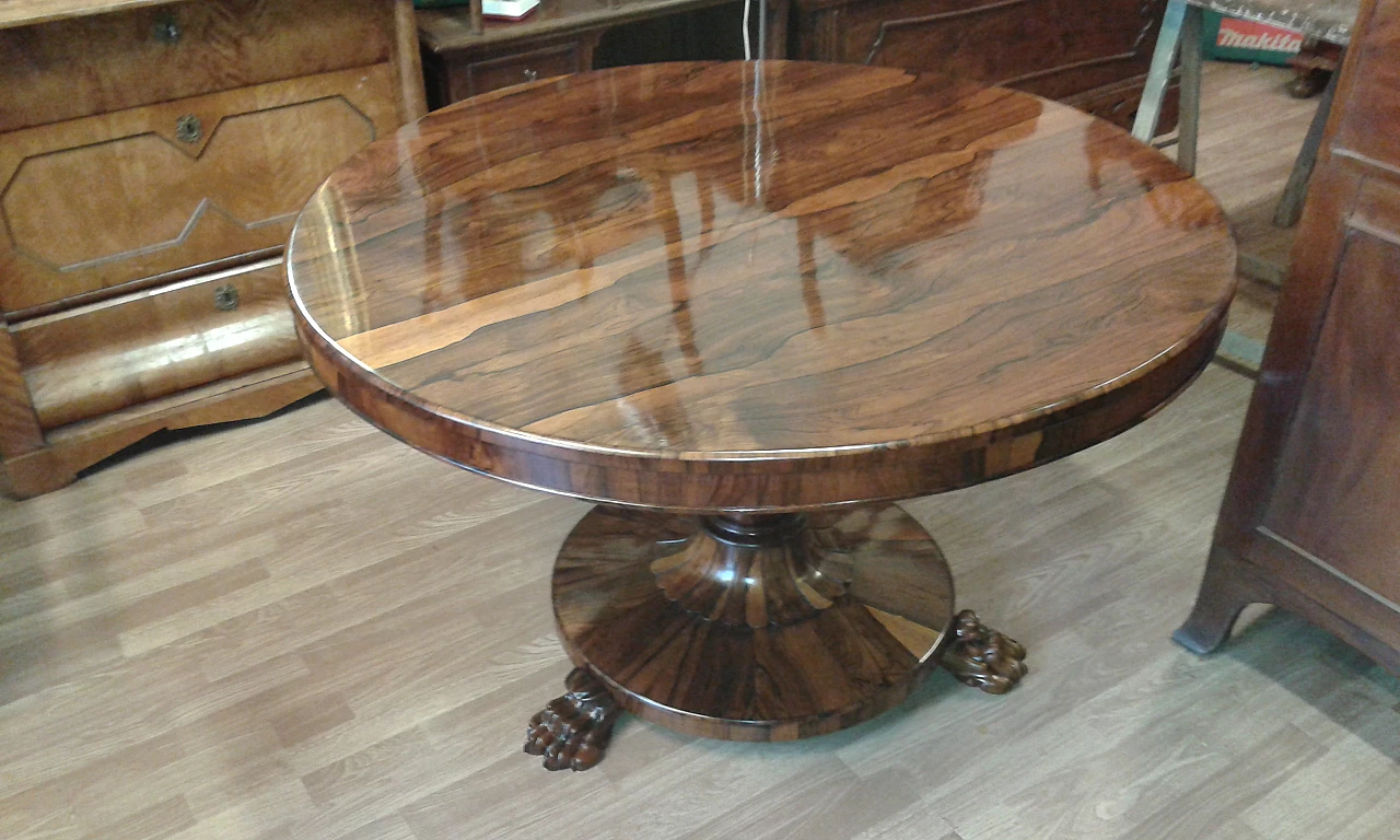 Round rosewood sail table, 19th century 1