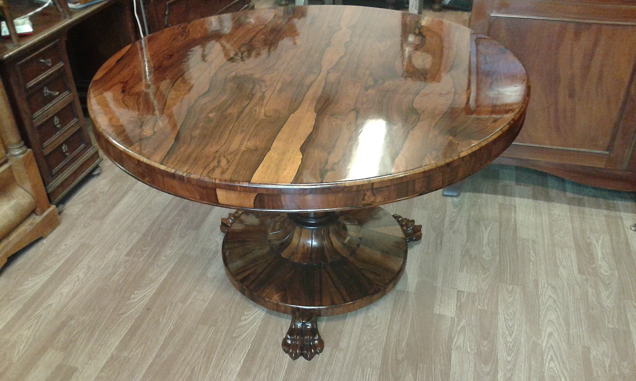 Round rosewood sail table, 19th century 2