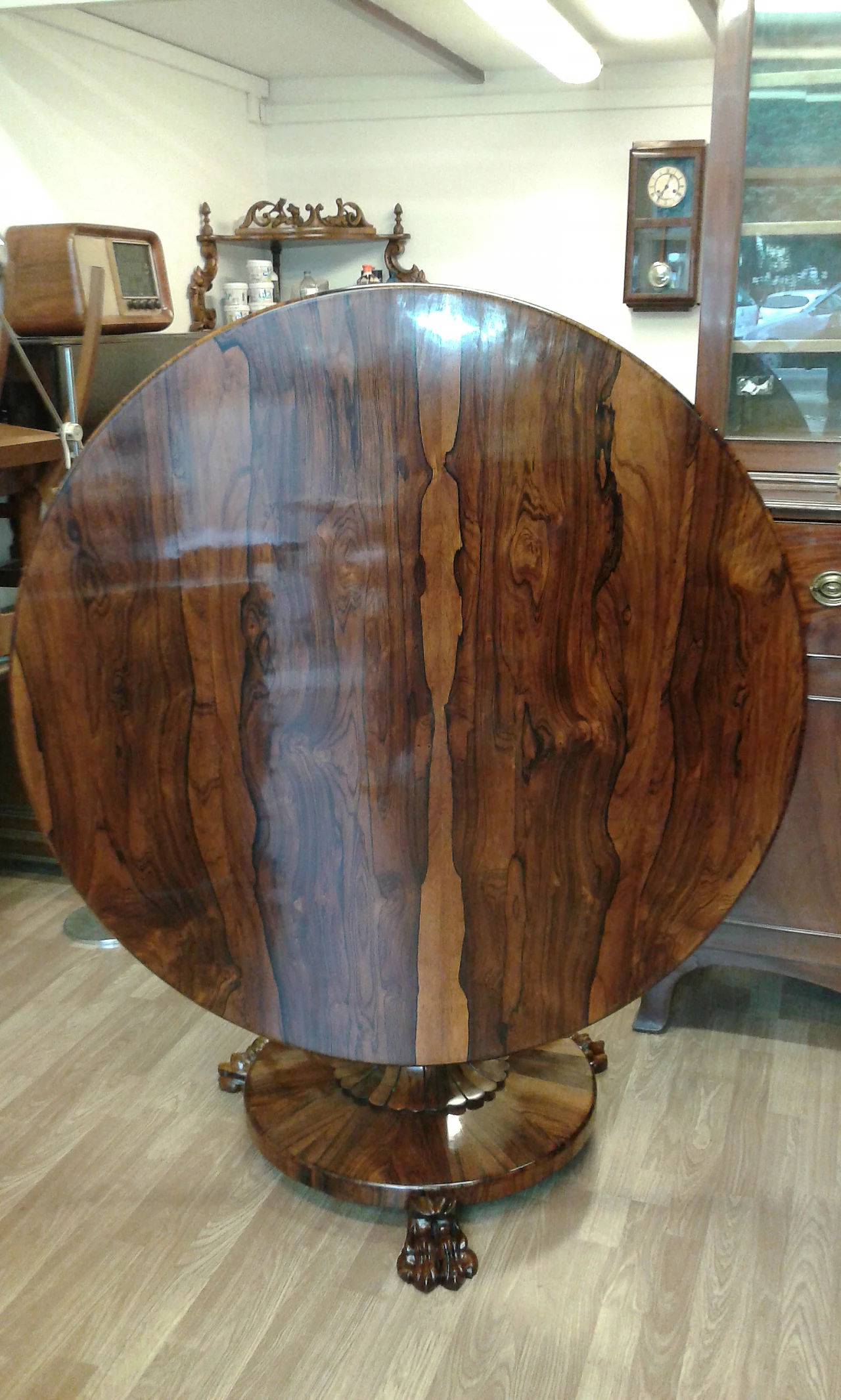 Round rosewood sail table, 19th century 3