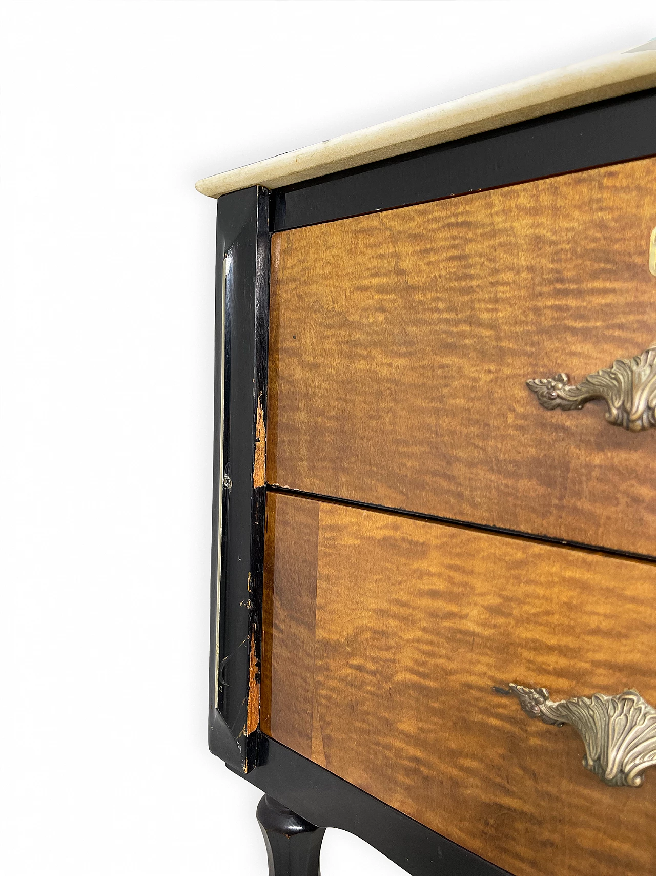 Wooden chest of drawers with marble top, 1960s 15