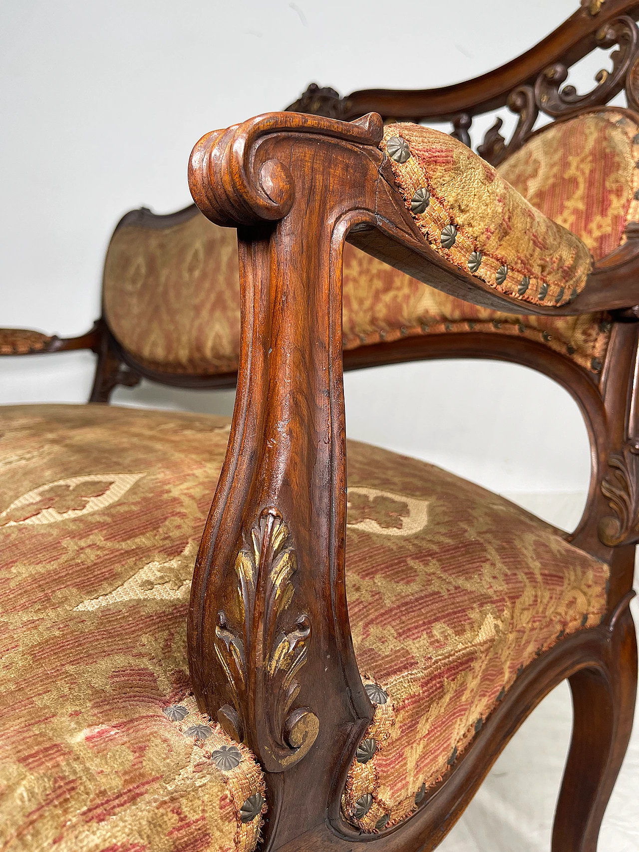 Rocaille-patterned wooden sofa, early 20th century 13