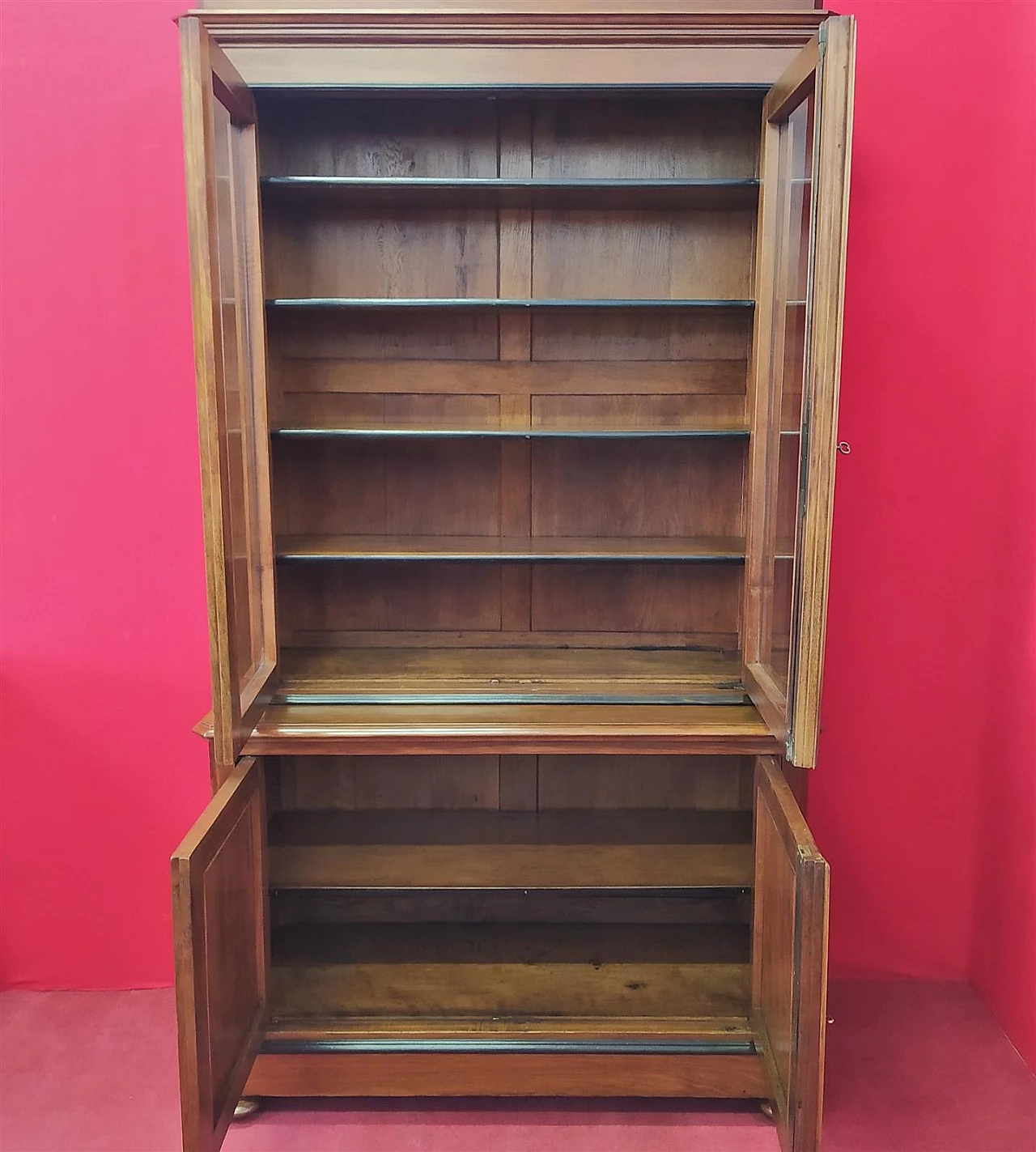 Walnut and oak bookcase, late 19th century 4