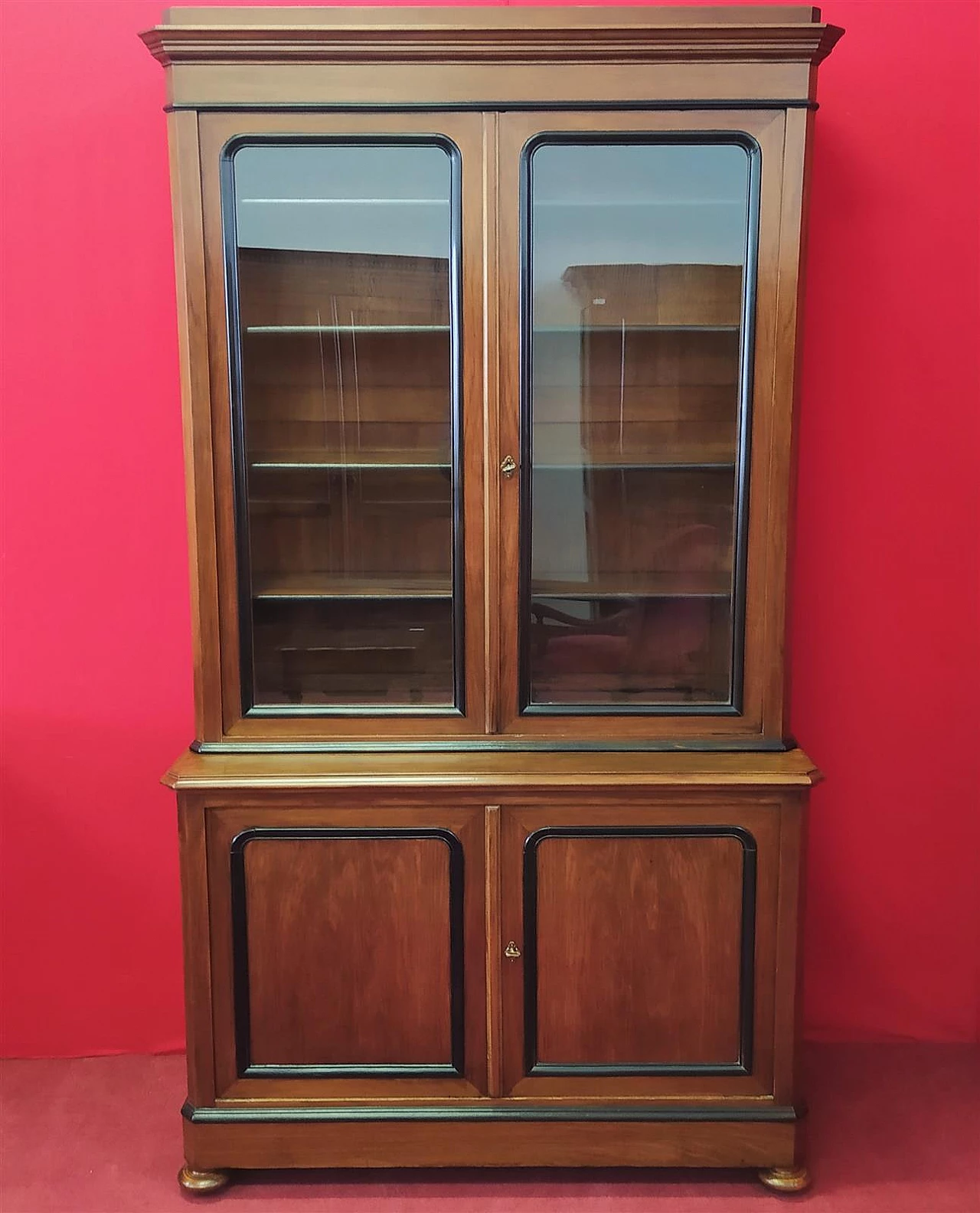 Walnut and oak bookcase, late 19th century 10