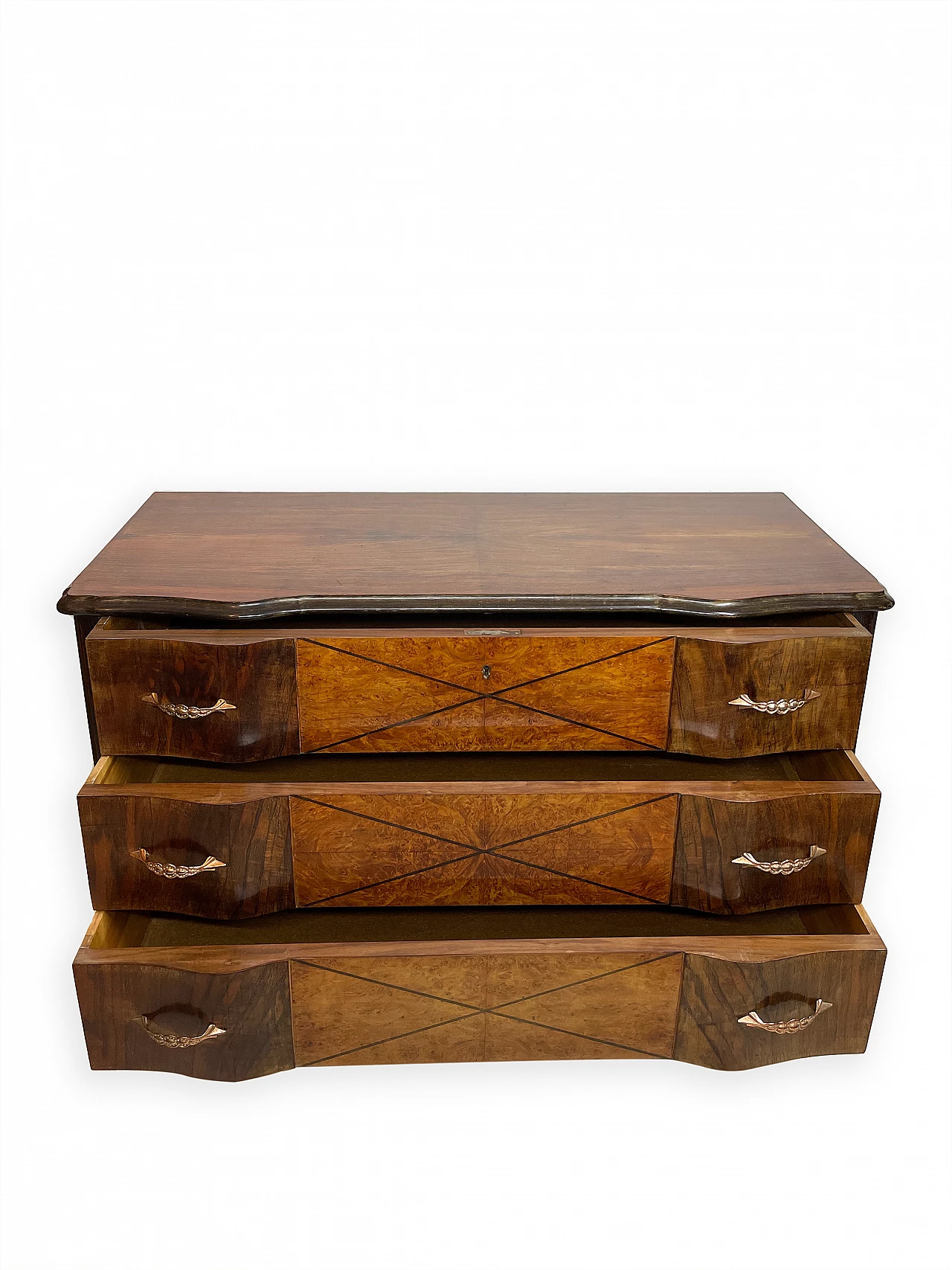 Walnut wood chest of drawers, 1950s 4