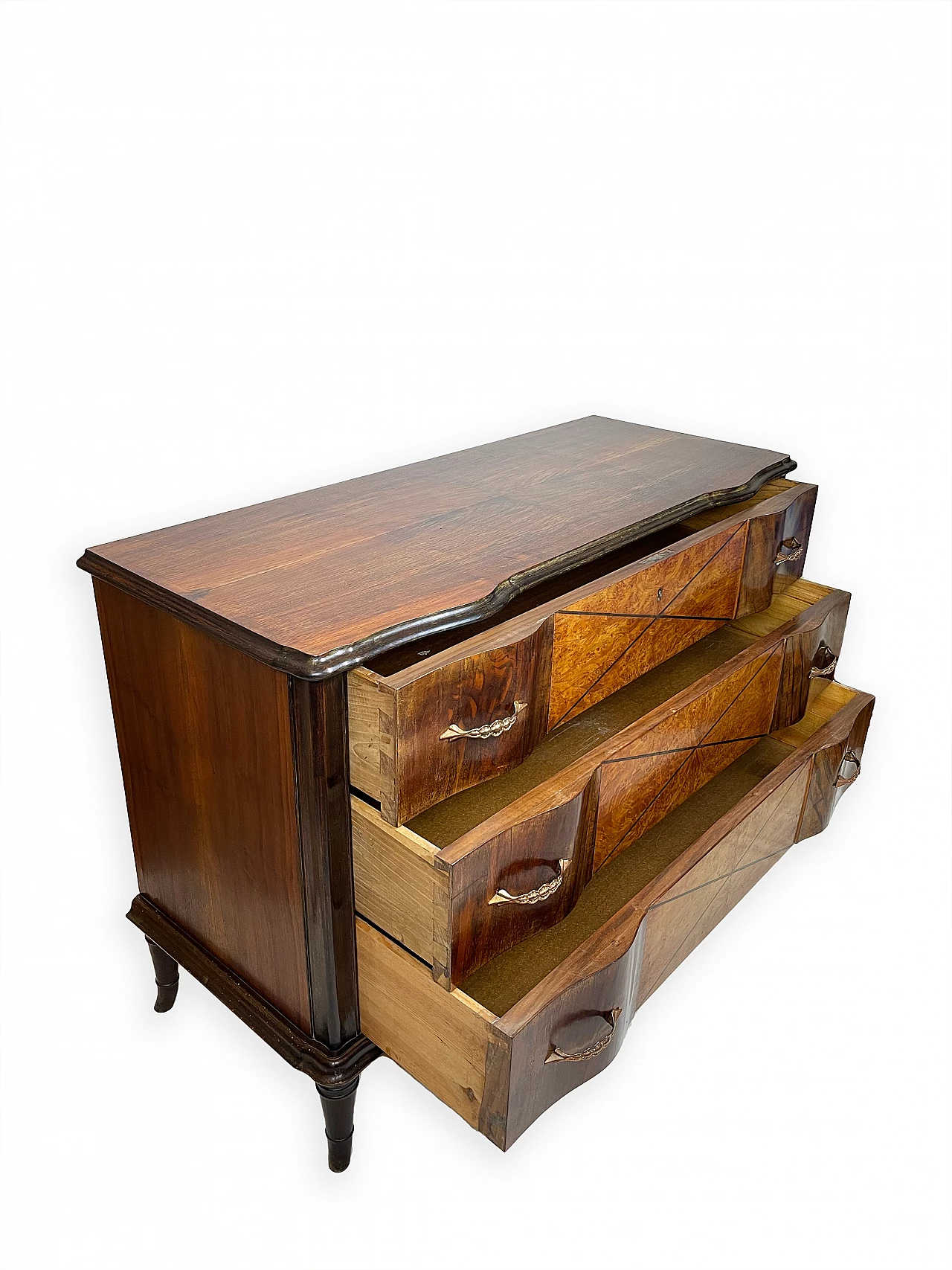 Walnut wood chest of drawers, 1950s 5