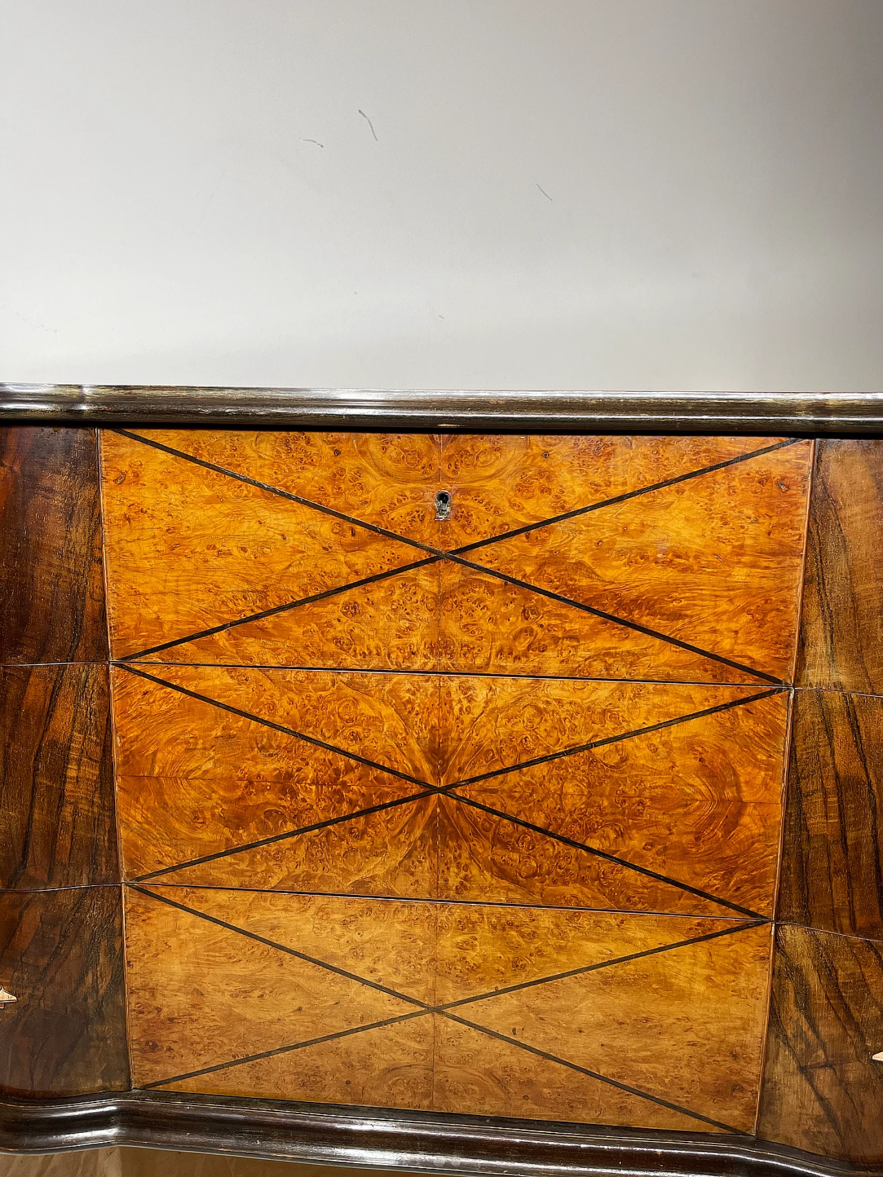 Walnut wood chest of drawers, 1950s 16