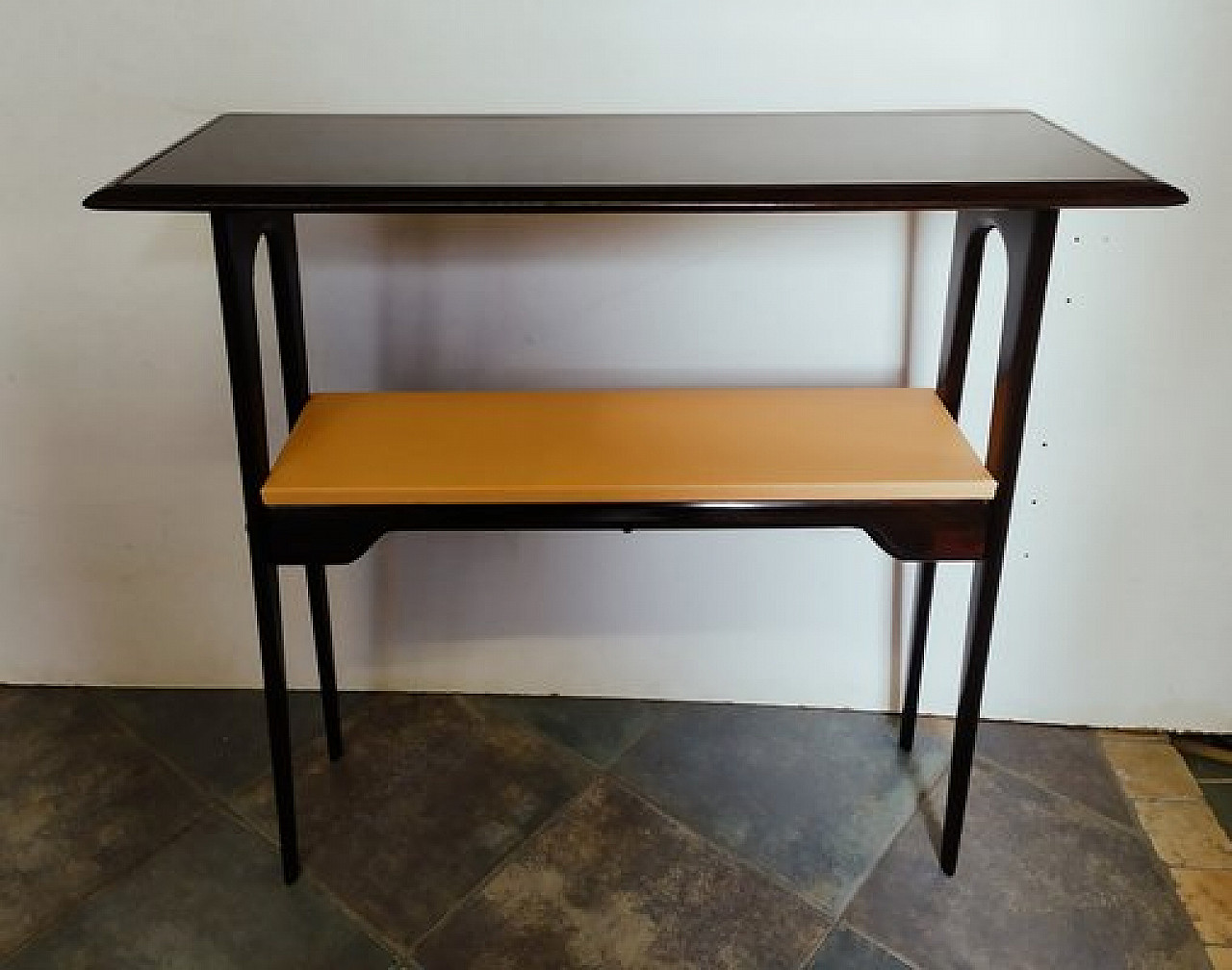 Beech and glass console table in the style of Ico Parisi, 1950s 1