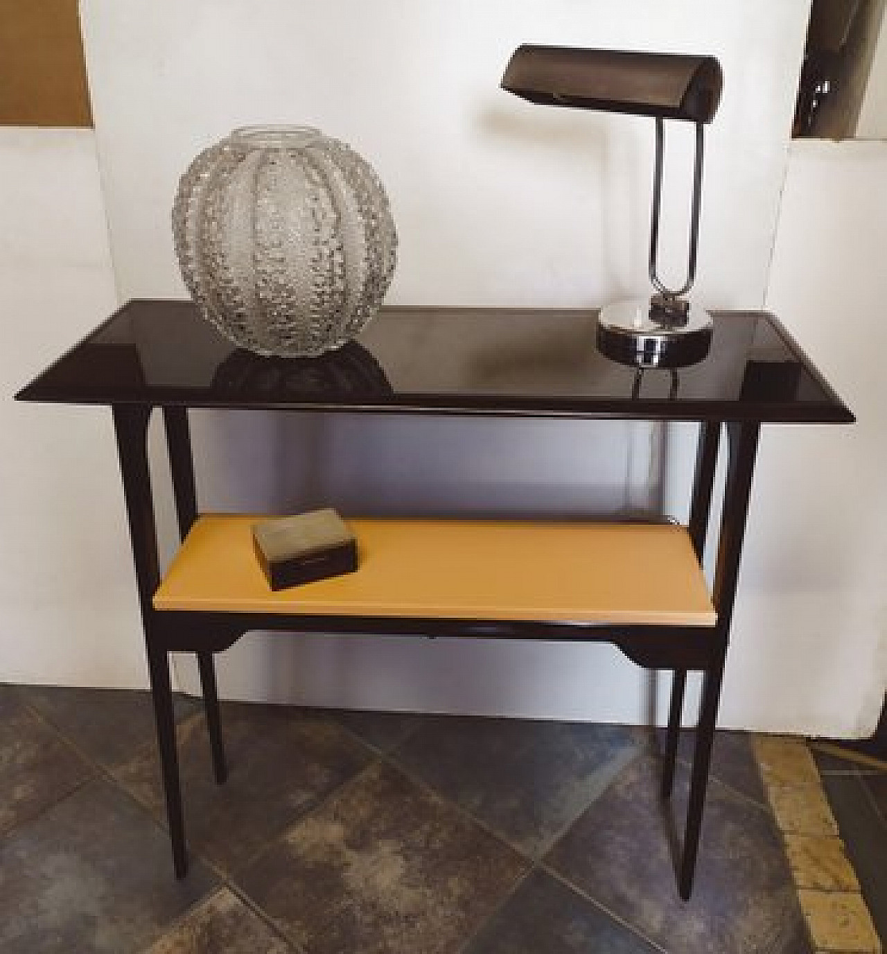 Beech and glass console table in the style of Ico Parisi, 1950s 2