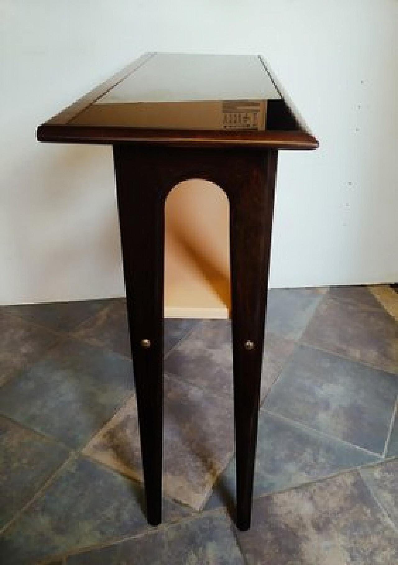 Beech and glass console table in the style of Ico Parisi, 1950s 4