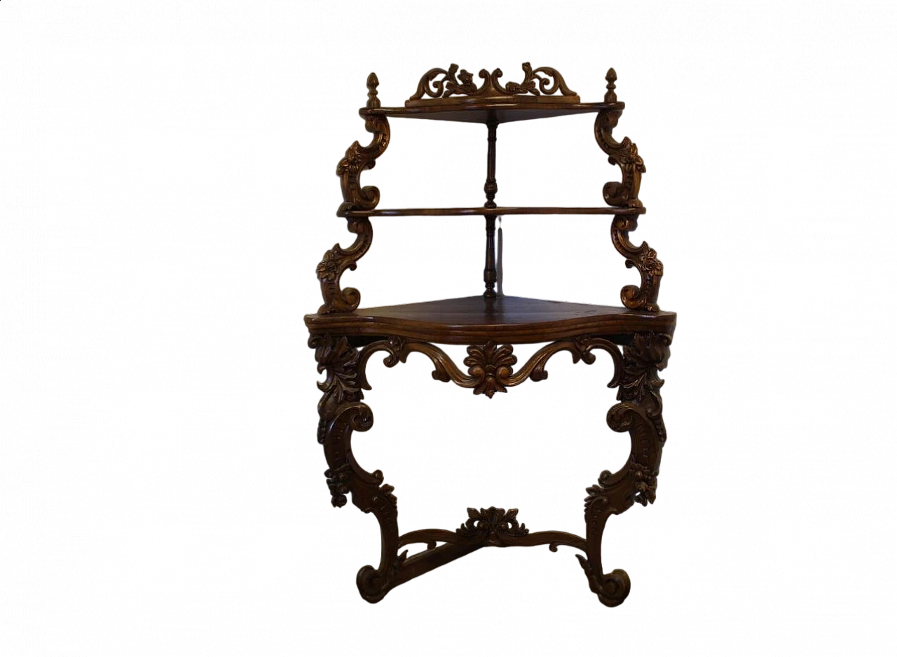 Louis Philippe carved walnut corner piece, 19th century 4